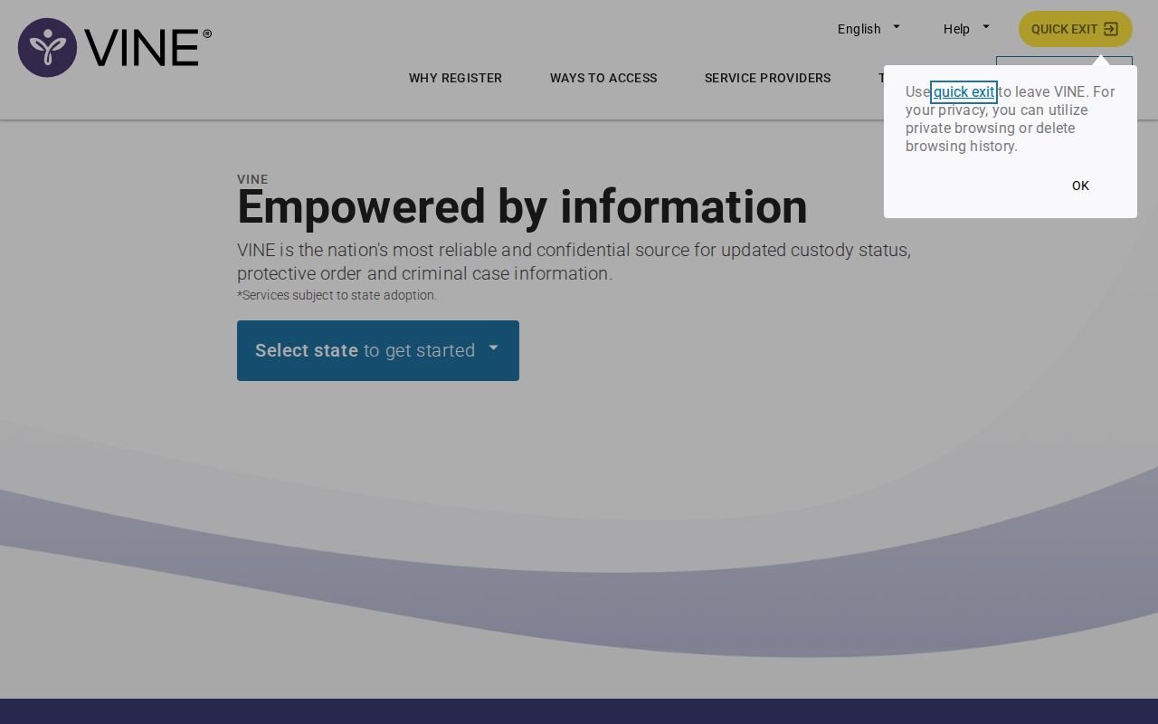 Minnesota VINE search and Todd County inmate release alert registration